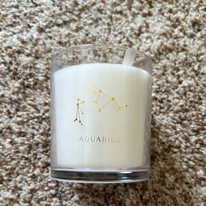 Aquarius White Candle with Gold Accents